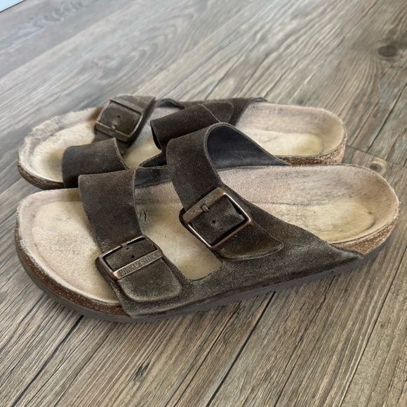 Birkenstock Unisex Arizona Soft Footbed Sandal,Mocha Suede,39 M - Picture 2 of 6